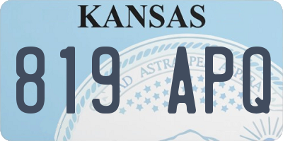 KS license plate 819APQ