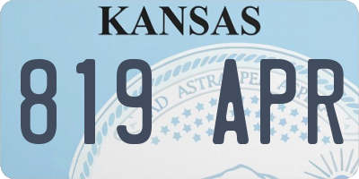 KS license plate 819APR