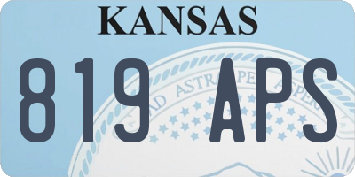 KS license plate 819APS