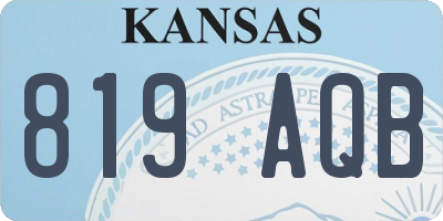KS license plate 819AQB