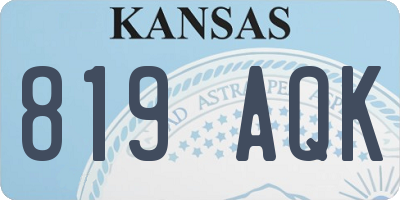 KS license plate 819AQK
