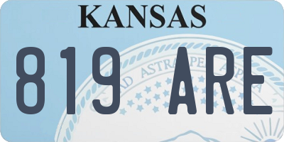 KS license plate 819ARE