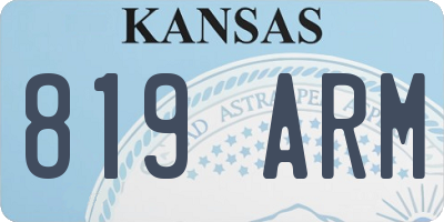 KS license plate 819ARM