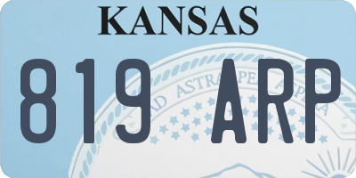 KS license plate 819ARP