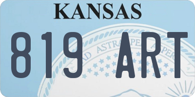 KS license plate 819ART