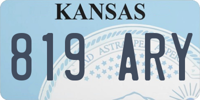 KS license plate 819ARY