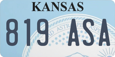 KS license plate 819ASA