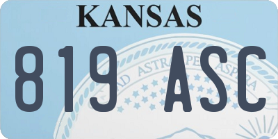 KS license plate 819ASC