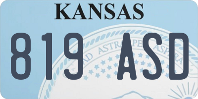 KS license plate 819ASD