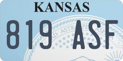 KS license plate 819ASF