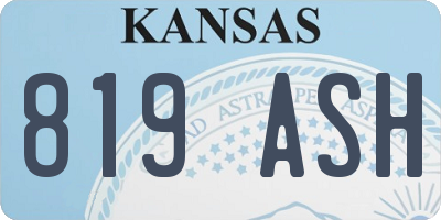 KS license plate 819ASH