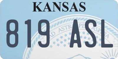 KS license plate 819ASL