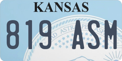 KS license plate 819ASM