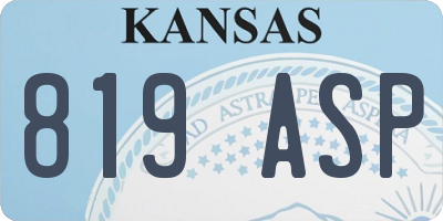 KS license plate 819ASP