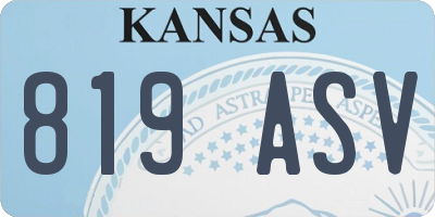KS license plate 819ASV