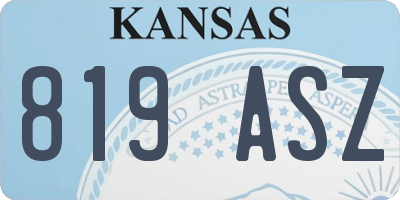 KS license plate 819ASZ