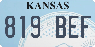 KS license plate 819BEF