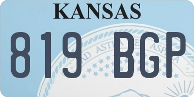 KS license plate 819BGP