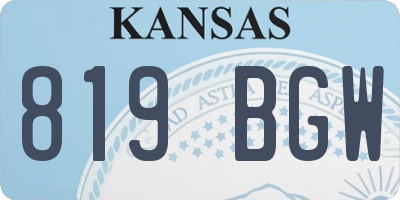 KS license plate 819BGW