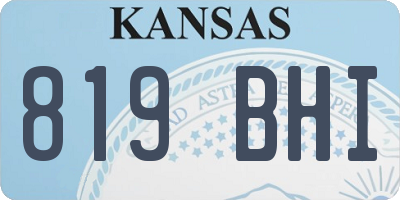 KS license plate 819BHI