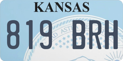 KS license plate 819BRH