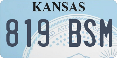 KS license plate 819BSM