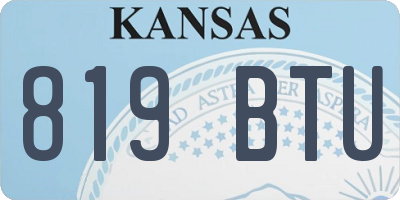 KS license plate 819BTU