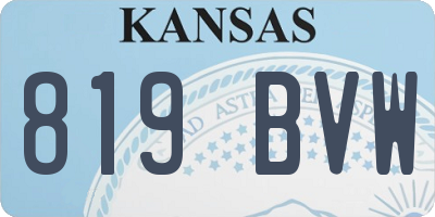 KS license plate 819BVW