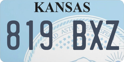 KS license plate 819BXZ
