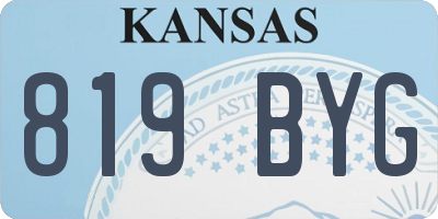 KS license plate 819BYG