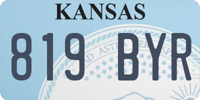 KS license plate 819BYR
