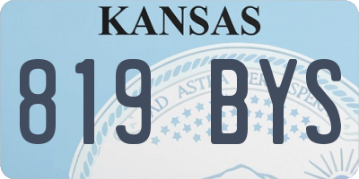 KS license plate 819BYS