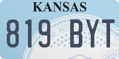 KS license plate 819BYT
