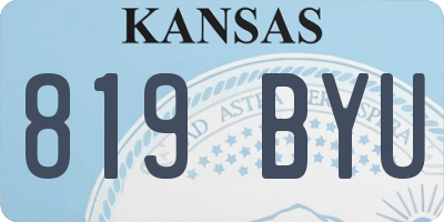 KS license plate 819BYU