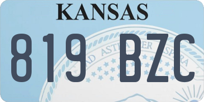 KS license plate 819BZC