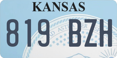 KS license plate 819BZH