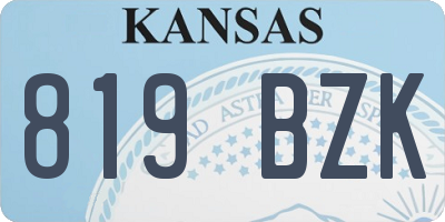 KS license plate 819BZK