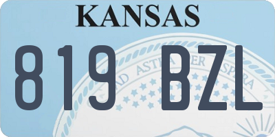 KS license plate 819BZL