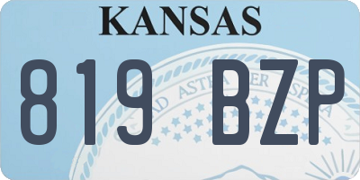 KS license plate 819BZP