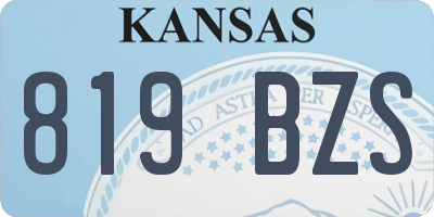 KS license plate 819BZS