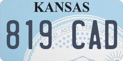 KS license plate 819CAD