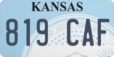KS license plate 819CAF