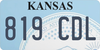 KS license plate 819CDL