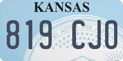 KS license plate 819CJO