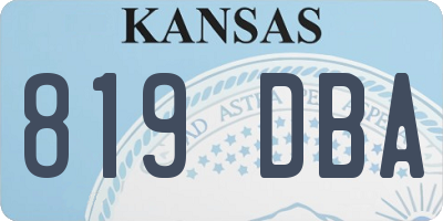 KS license plate 819DBA