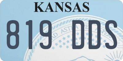 KS license plate 819DDS