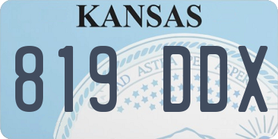 KS license plate 819DDX