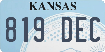 KS license plate 819DEC