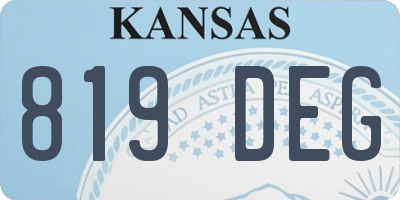 KS license plate 819DEG