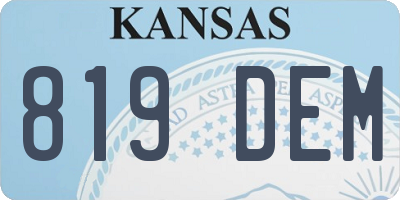 KS license plate 819DEM
